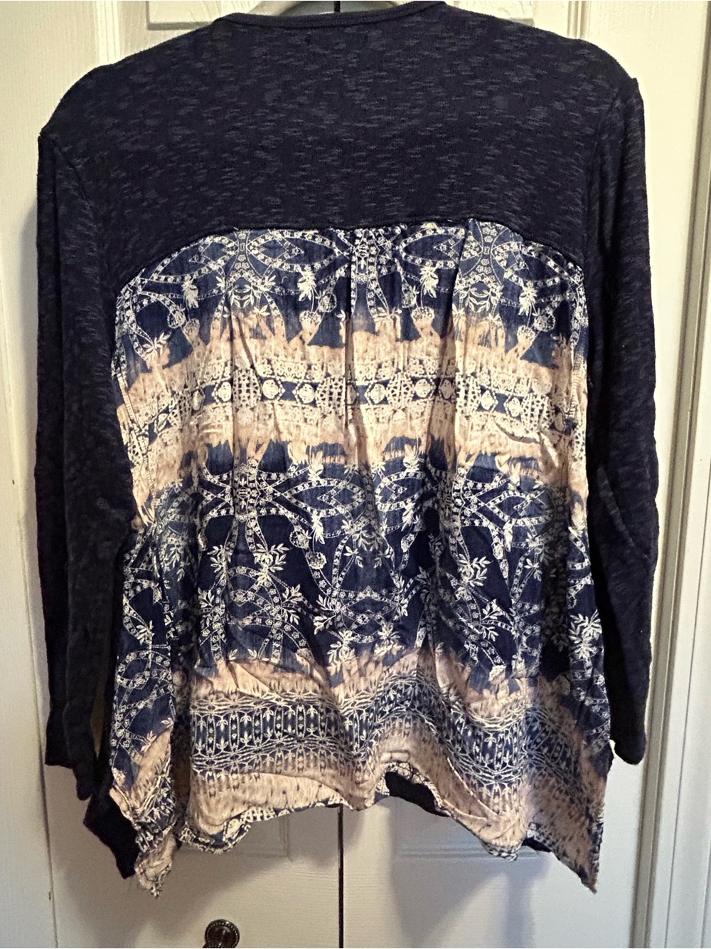 Max Jeans Men's Long Sleeve Heathered Navy Crewneck